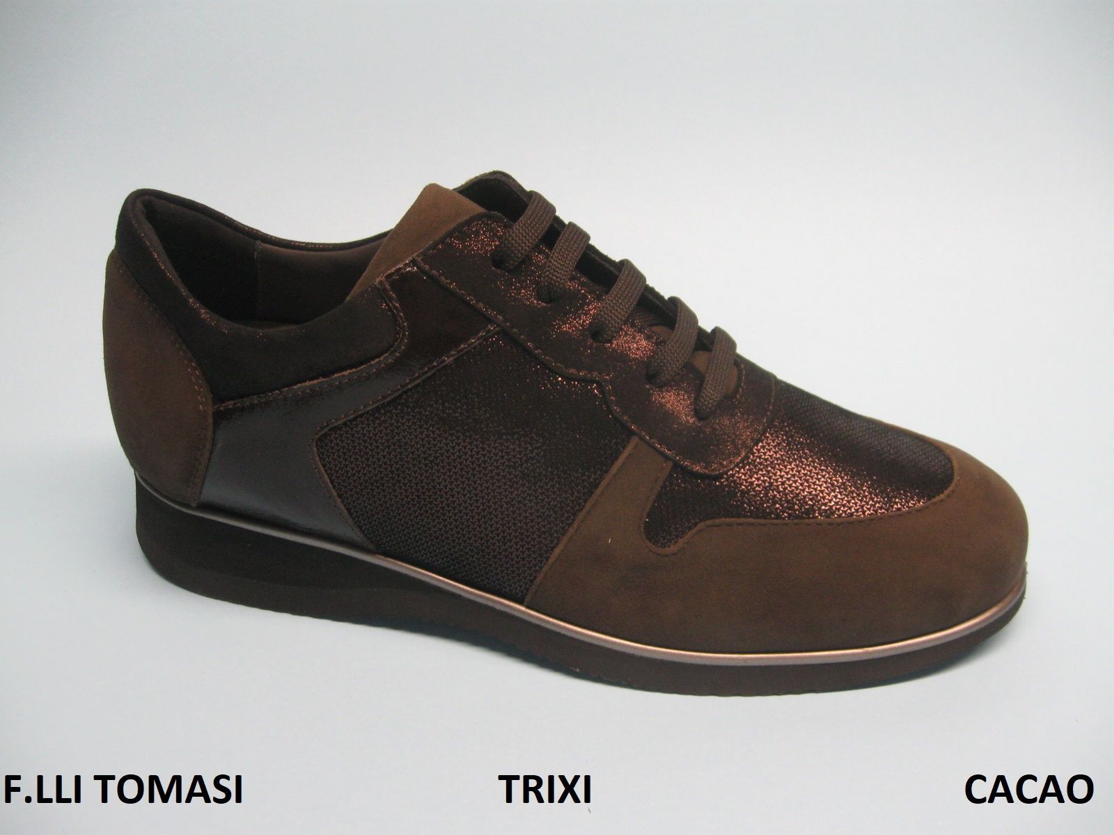 CALZATURIFICIO F.LLI TOMASI SCARPA STRINGATA INVERNALE PREDISPOSTA PER PLANTARE DONNA MODELLO TRIXI COLORE TESTA DI MORO