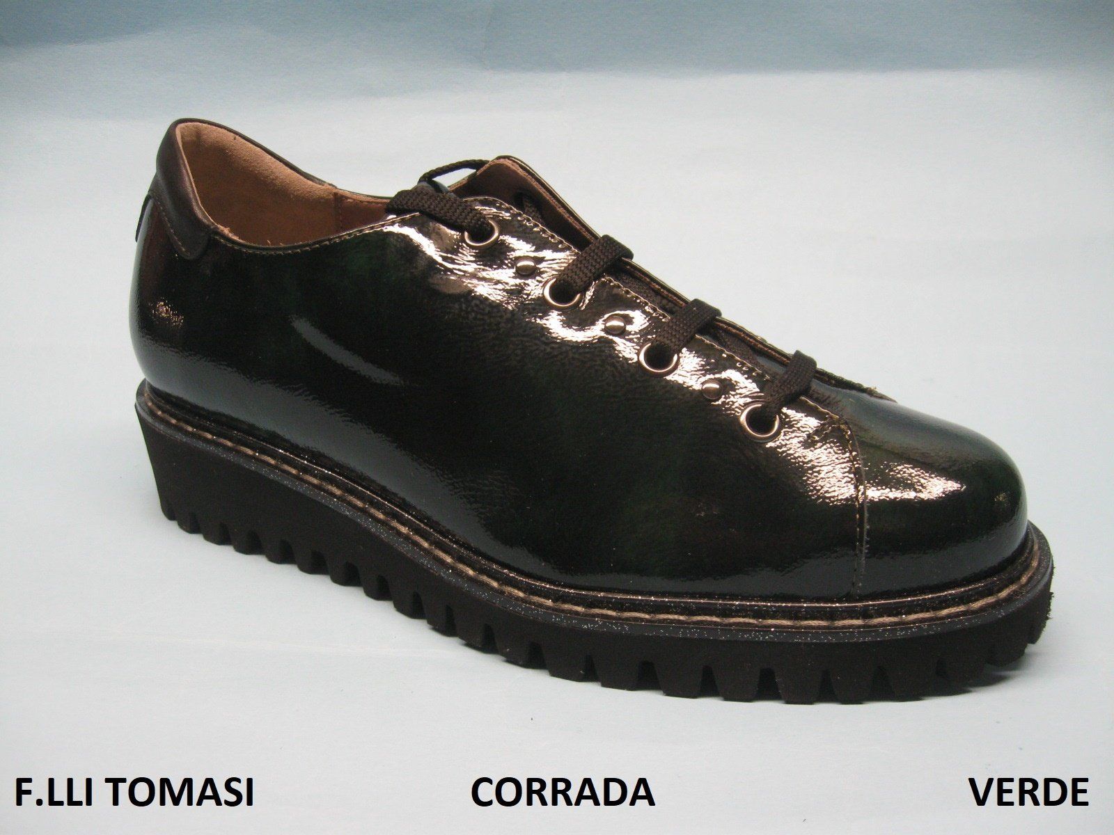 CALZATURIFICIO F.LLI TOMASI SCARPA INVERNALE PREDISPOSTO PER PLANTARE DONNA MODELLO CORRADA COLORE VERDE