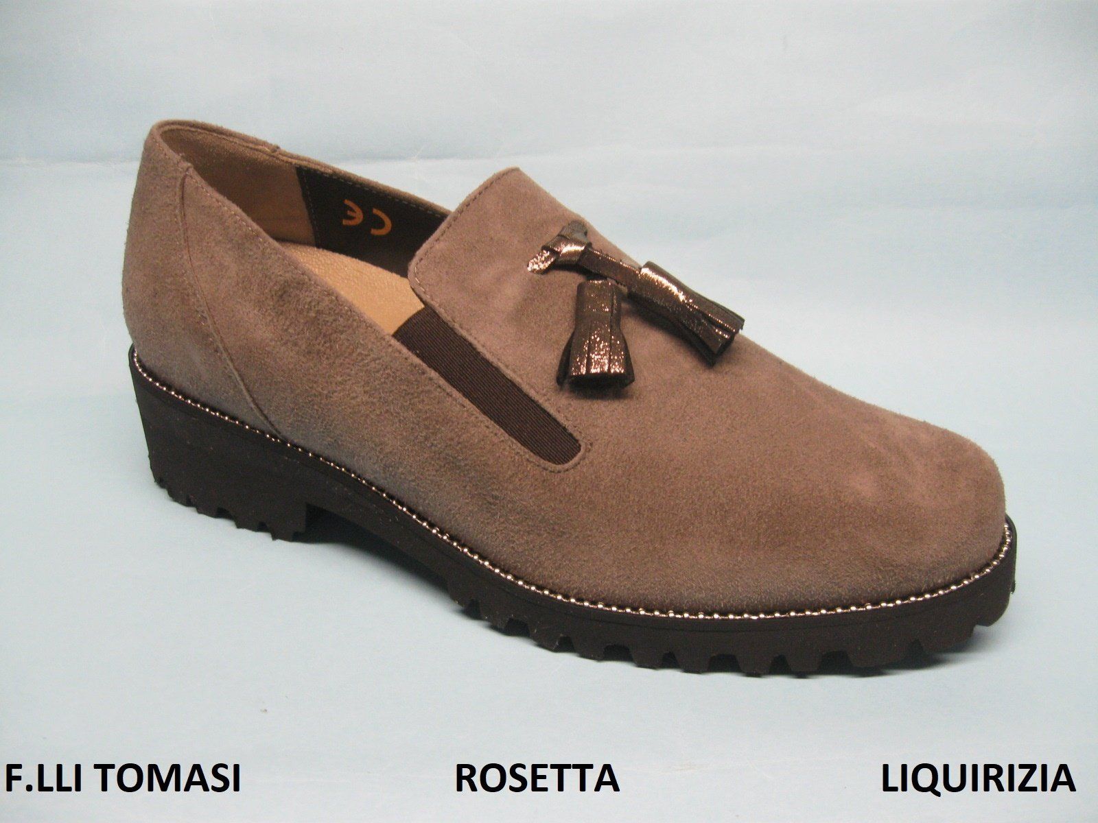 CALZATURIFICIO F.LLI TOMASI MOCASSINO INVERNALE PREDISPOSTO PER PLANTARE DONNA MODELLO ROSETTA  COLORE LIQUIRIZIA