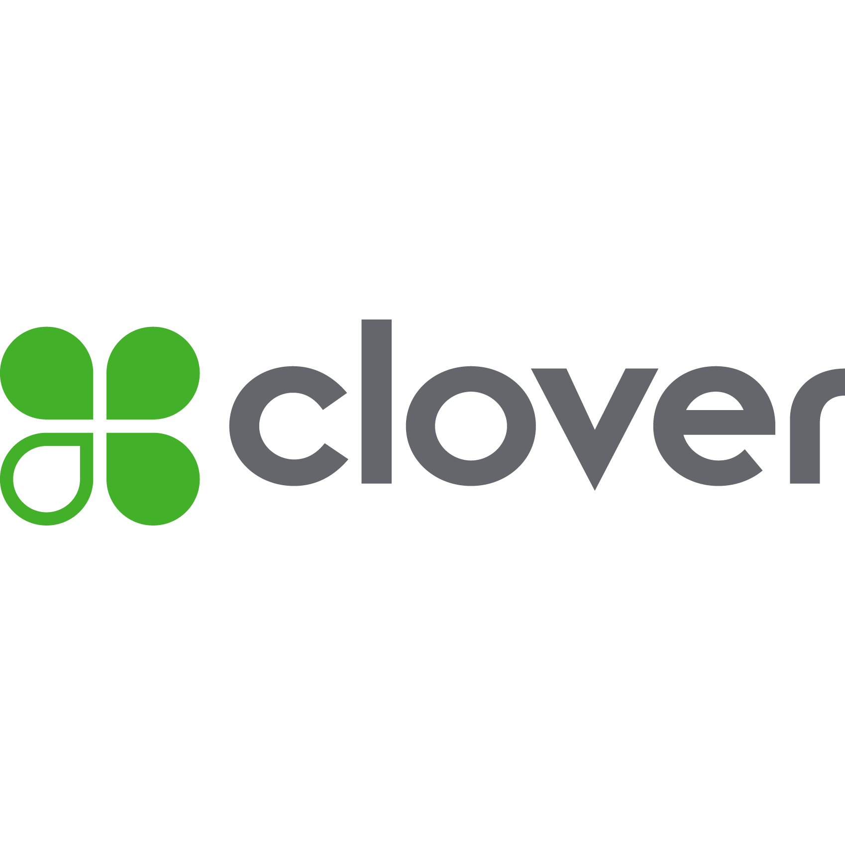 A clover logo with a green clover on a white background.