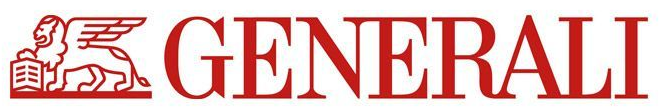 Logo Generali con leone alato rosso e marchio denominativo su sfondo bianco.