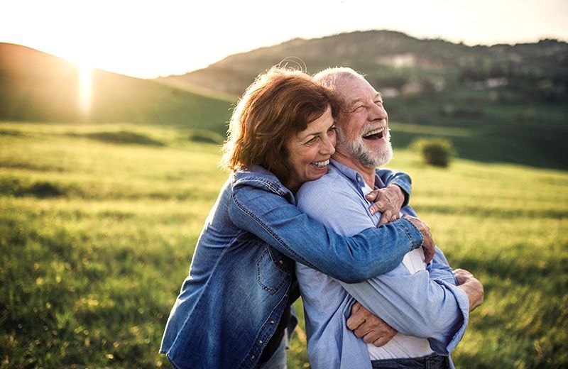Elderly couple together mountain/hillside in TN