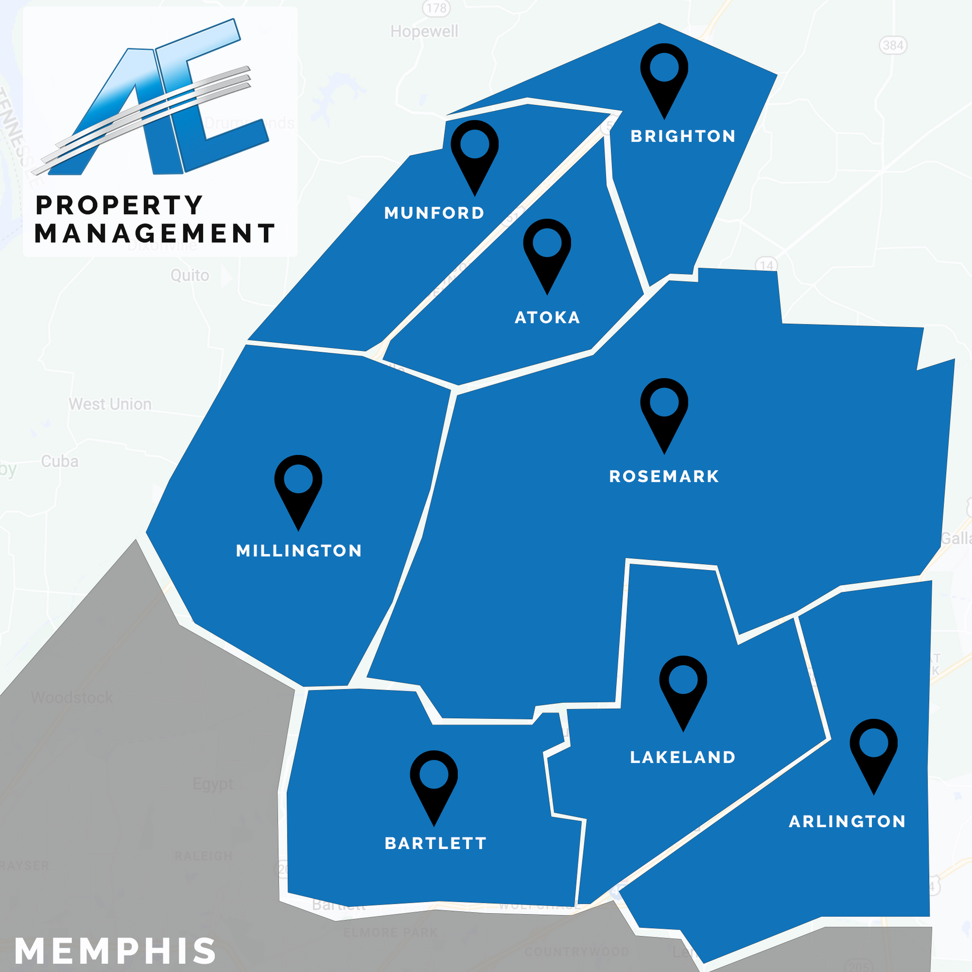Areas We Serve Map