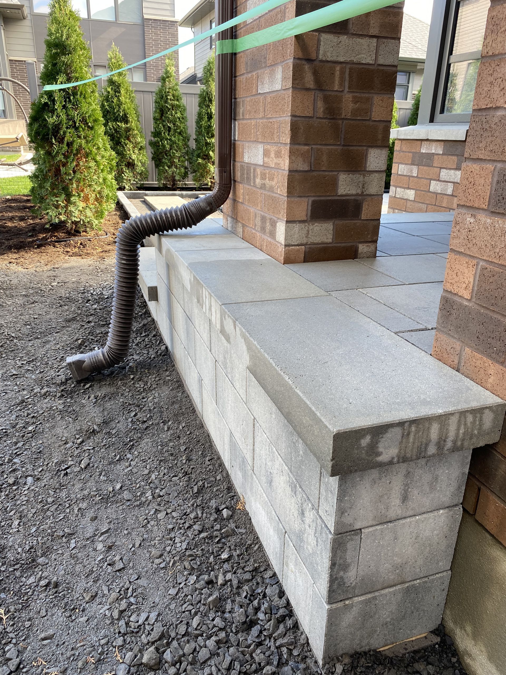 a small retaining wall installation