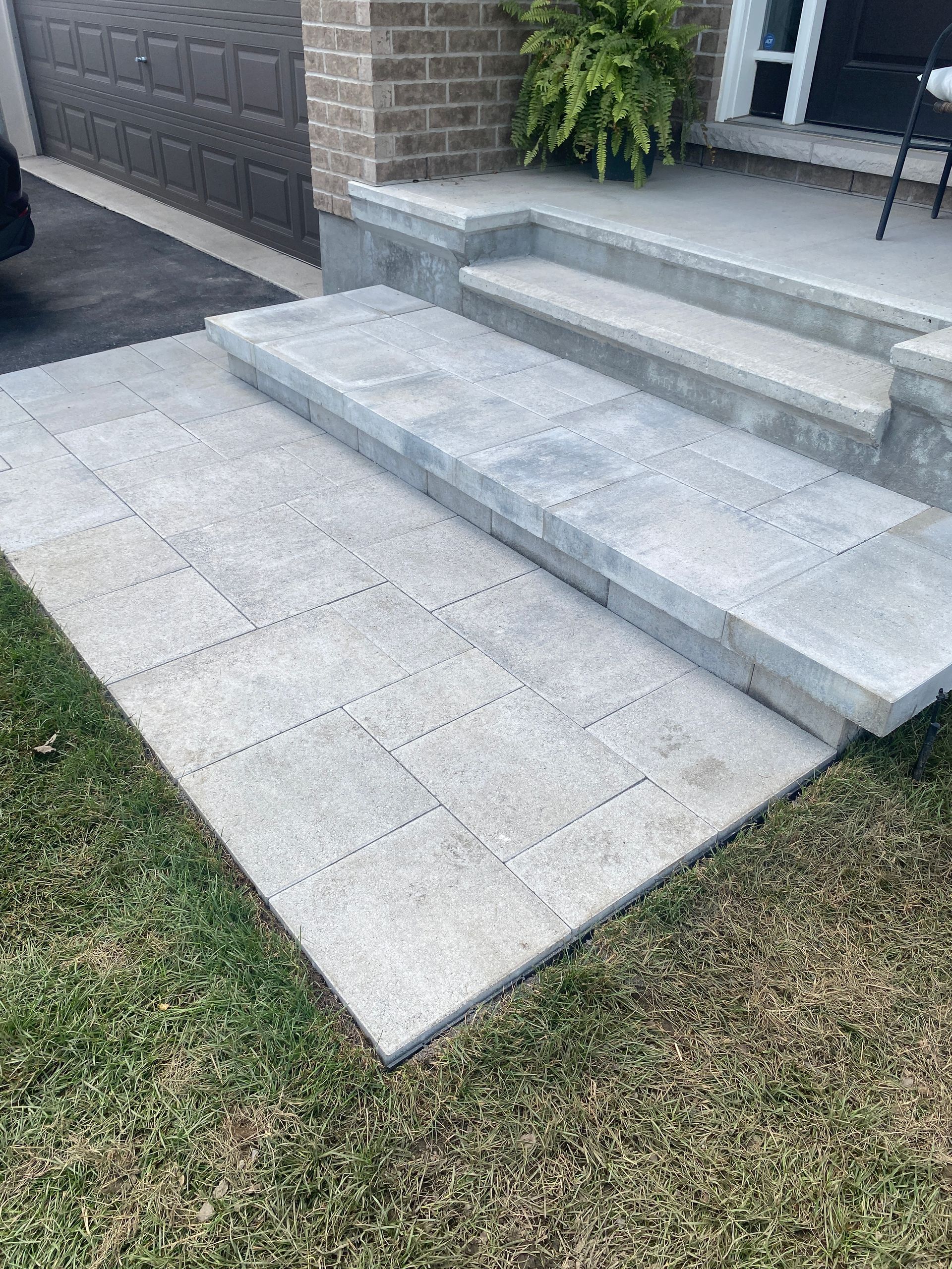 concrete stairs outside the house