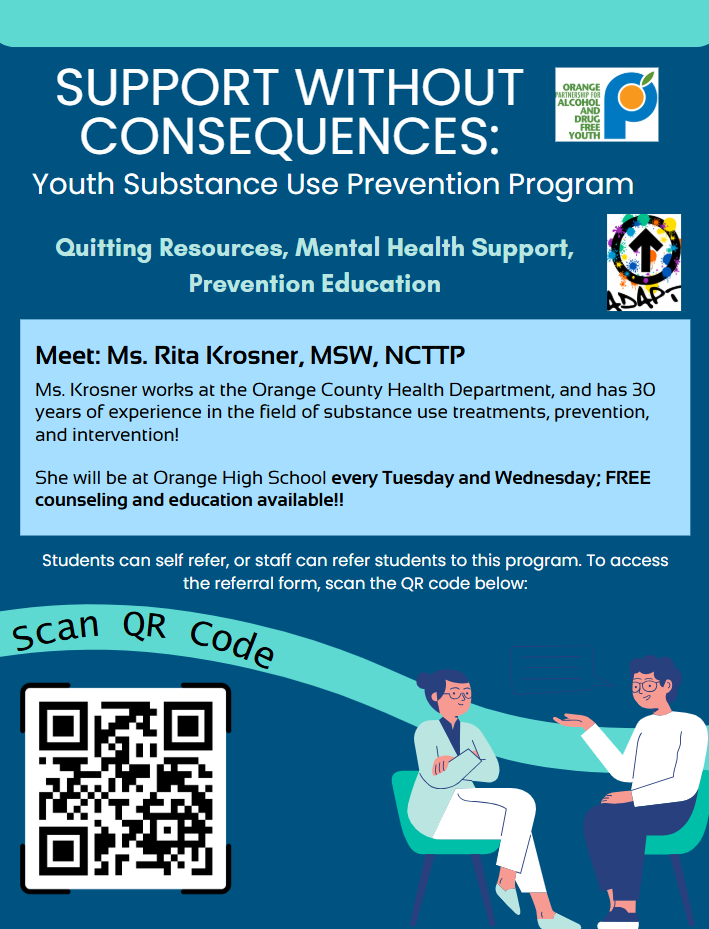 Promotional flyer for Support Without Consequences Program