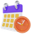 Event Calendar A cartoon illustration of a calendar and a clock