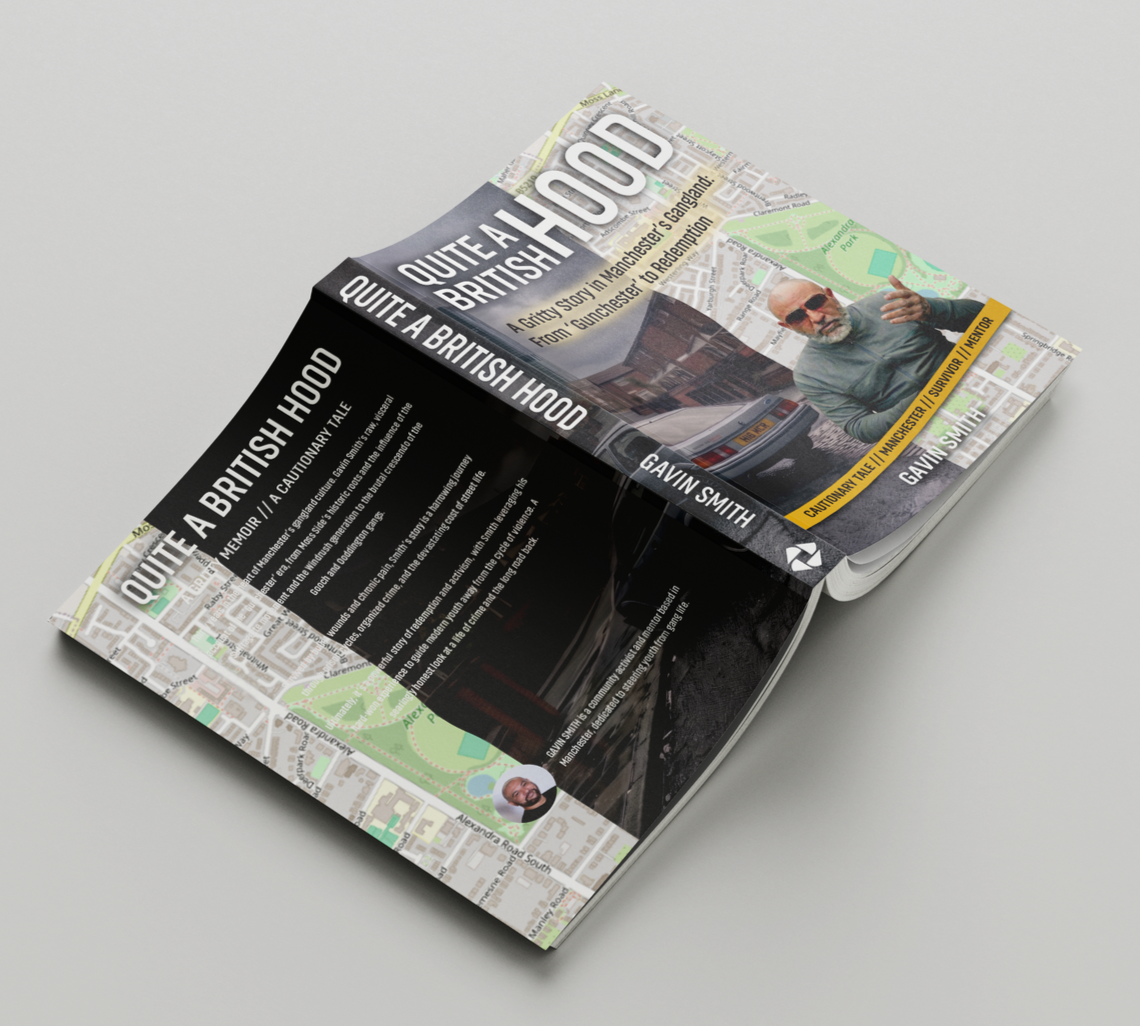 Book cover titled “Write a British Hood” standing on a light gray surface.