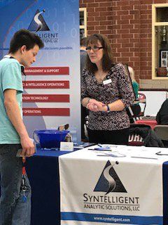 Syntelligent employee at Job Fair