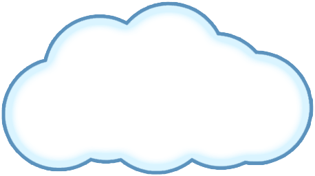 White cloud icon with a light blue outline