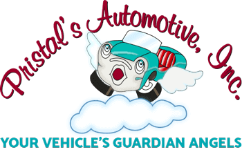 Pistal's Automotive Inc. logo with a teal cartoon car and the tagline