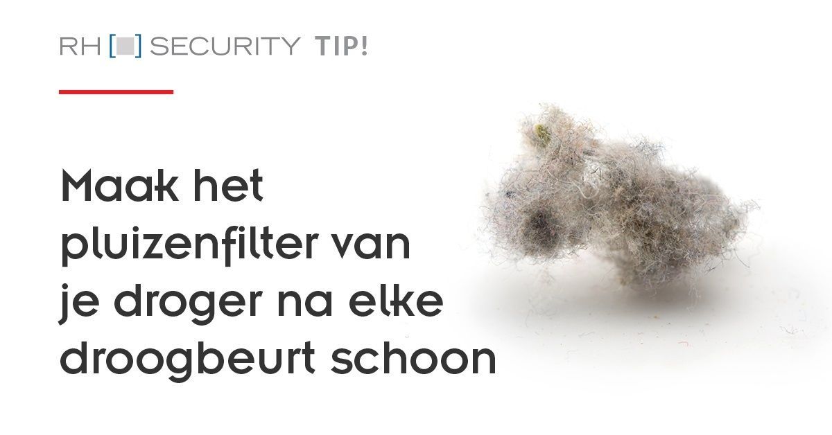 Maak het pluizenfilter van je droger na elke droogbeurt schoon