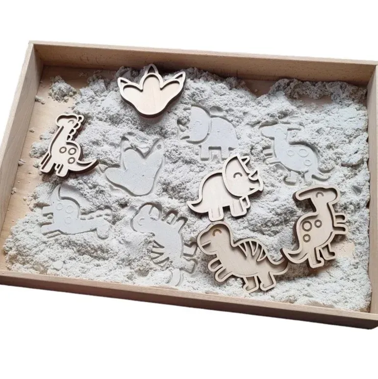 Houten Vulvormen Mini's set Dino's - Kiddi