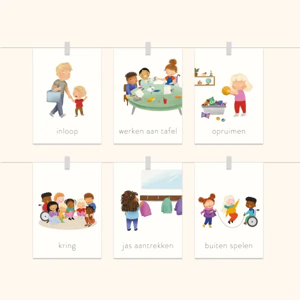 Dagritme kaarten kleuterklas diversiteit + uitbreiding