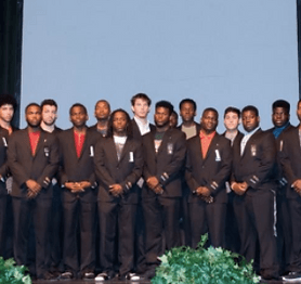 group of young men in back suits