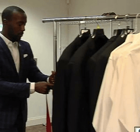 Man steaming a suit