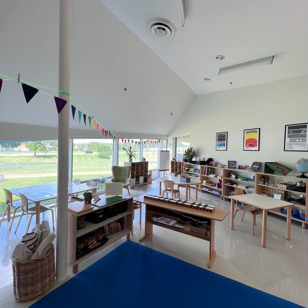 Montessori Elementary classroom developmentally appropriate with authentic materials.