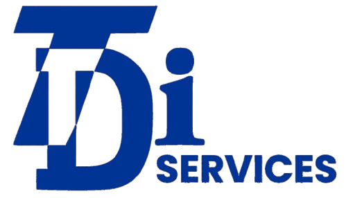 Logo with blue "TDi" letters and "Services" text.