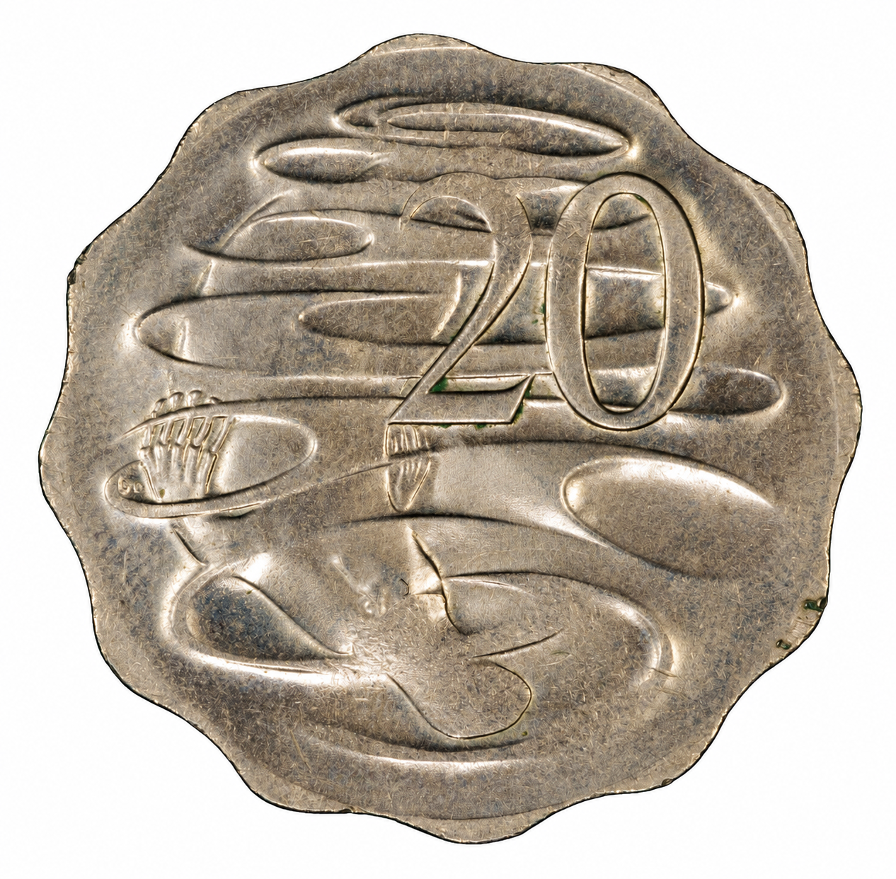 1981 Twenty Cents on a Hong Kong $2 Planchet, PCGS MS64