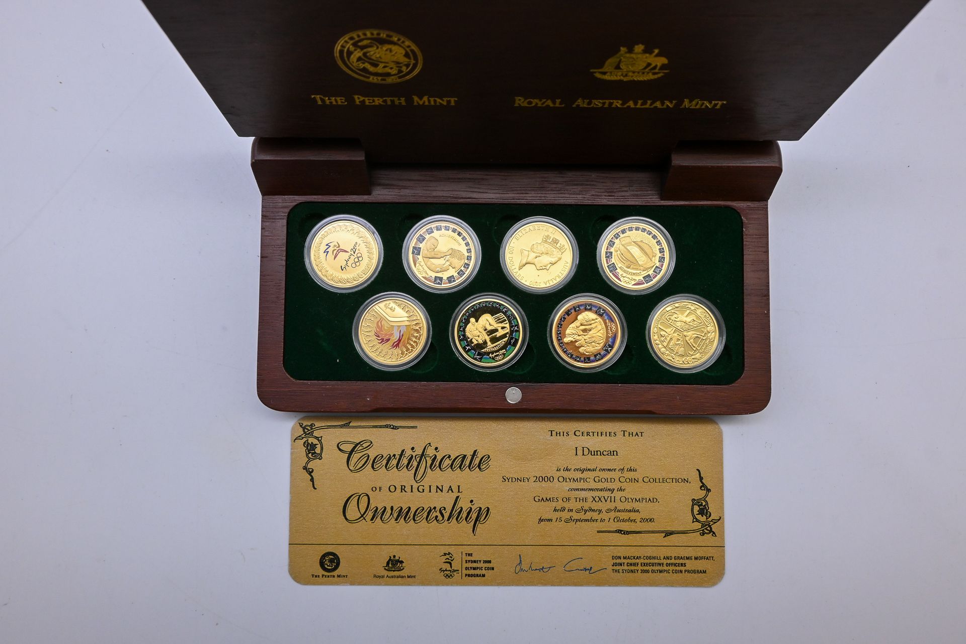 Lot 223 — 2000 Sydney Olympics Gold Coin Collection, FDC. AGW: 80g. Sold $16,348