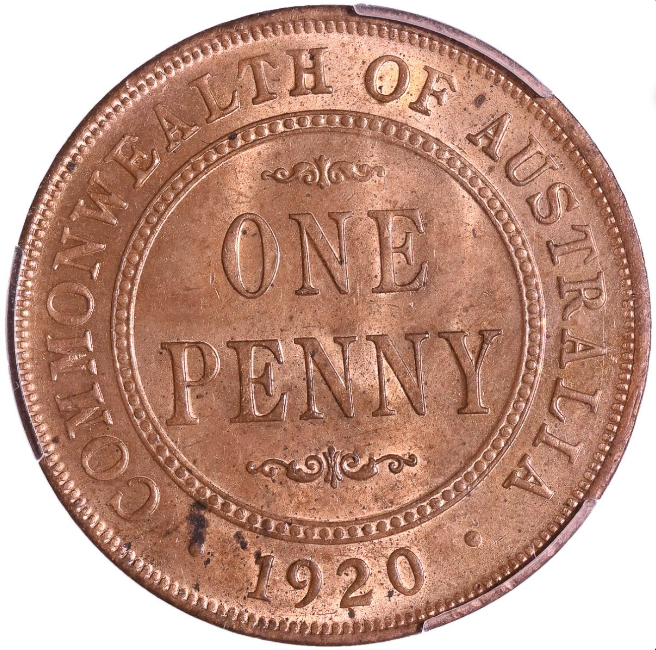 1920 Indian Obverse, Dot Below Penny, PCGS MS64RD