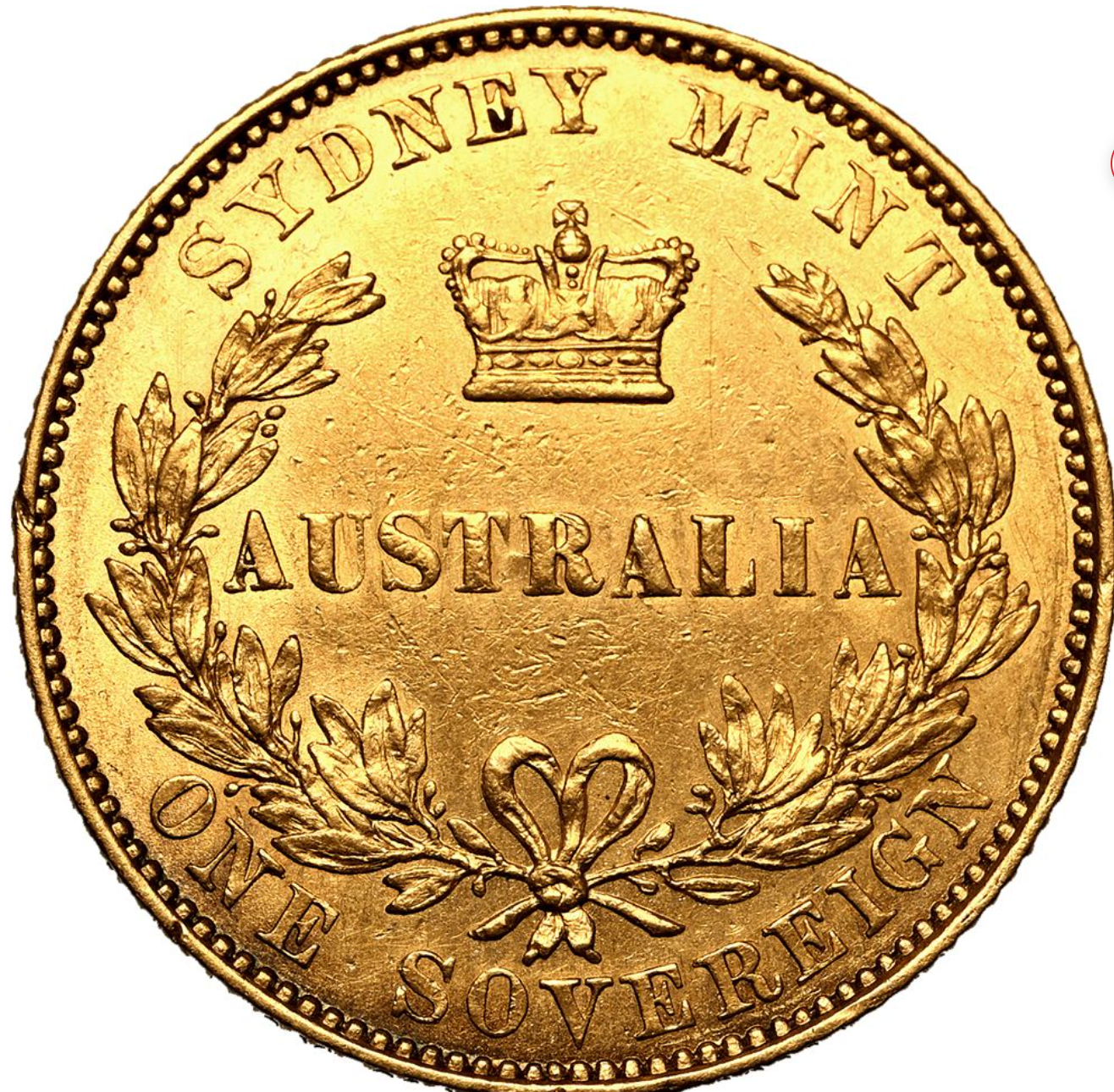 1855 Sydney Mint Type I Sovereign, Good Extremely Fine