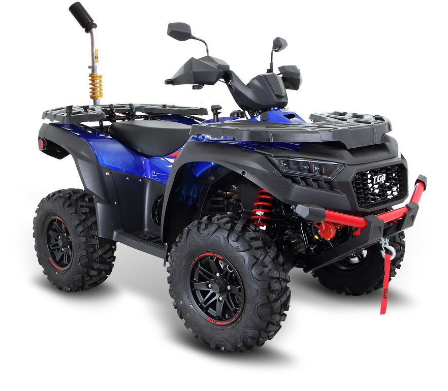 A Blue and Black Atv on a White Background — MPE Adventure Quads & Bikes In Thornton, NSW