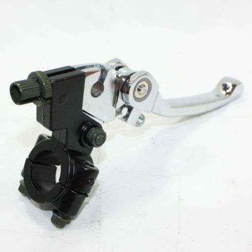 Motorcycle Clutch Lever, Chrome and Black, Mounted on Handlebar — MPE Adventure Quads & Bikes In Thornton, NSW