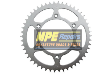 Black Motorcycle Rear Sprocket With Many Teeth and Bolt Holes — MPE Adventure Quads & Bikes In Thornton, NSW
