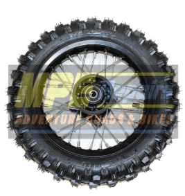 Black and Red Dirt Bike Wheel With Tire — MPE Adventure Quads & Bikes In Thornton, NSW