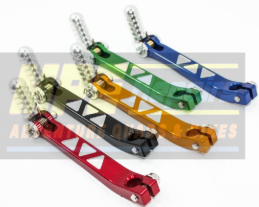 Colored Motorcycle Gear Shift Levers With Silver Accents and Springs — MPE Adventure Quads & Bikes In Thornton, NSW