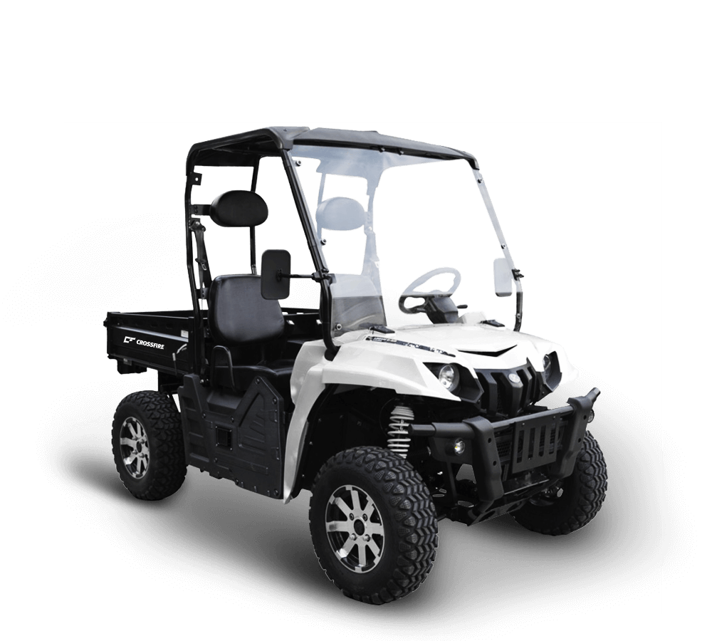 A white ATV with a black roof is on a white background — MPE Adventure Quads & Bikes In Port Stephens, NSW