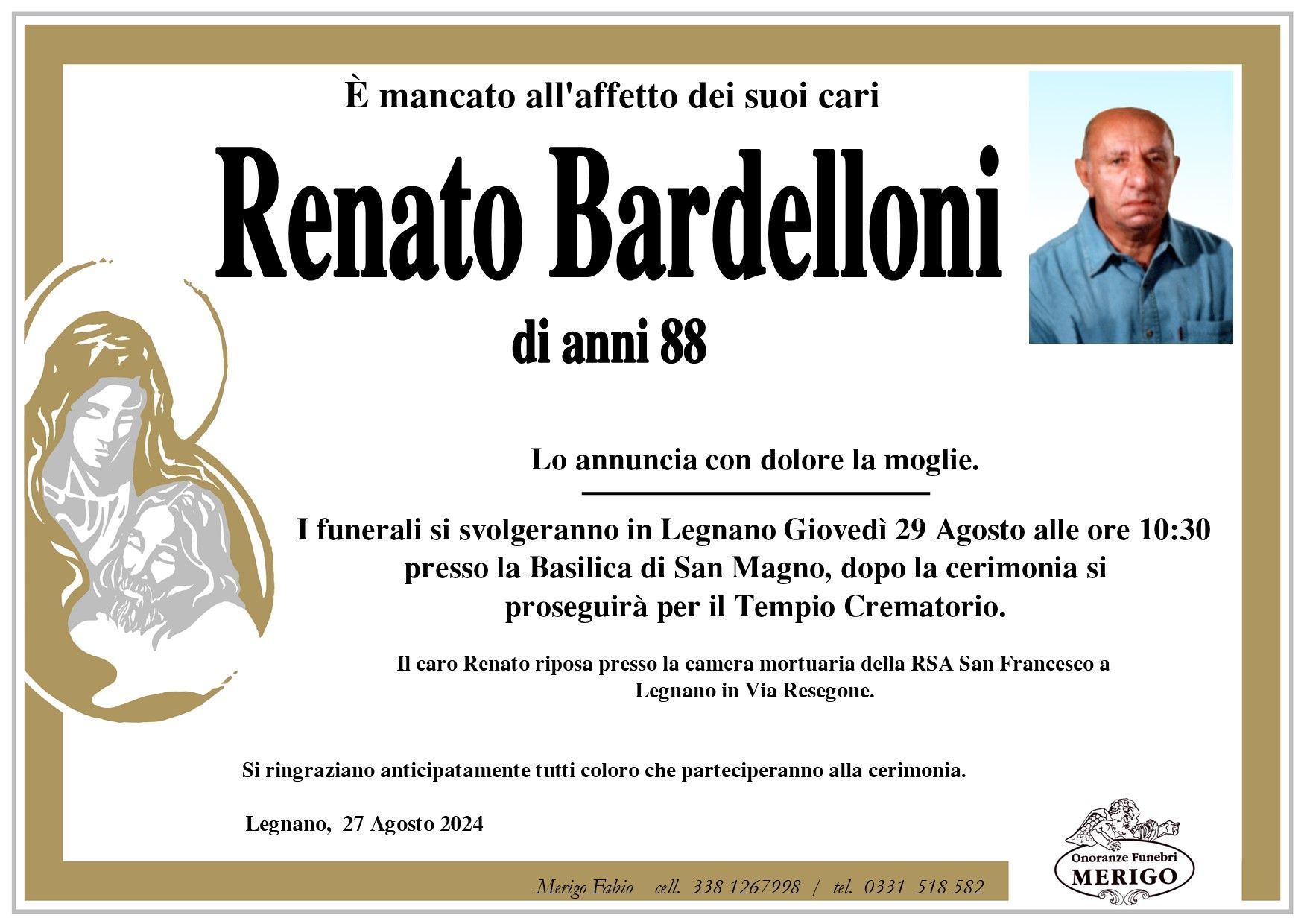 necrologio Renato Bardelloni