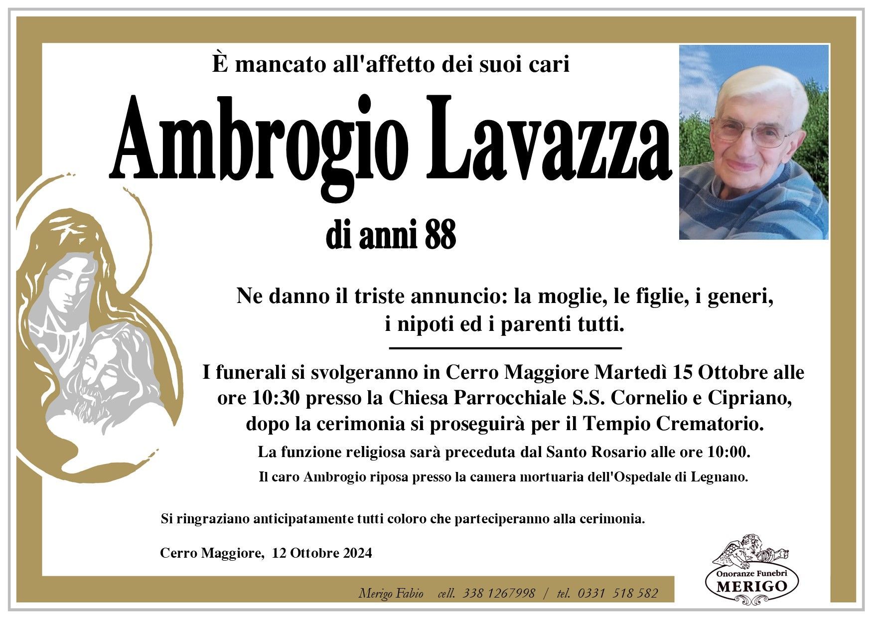 necrologio Ambrogio Lavazza