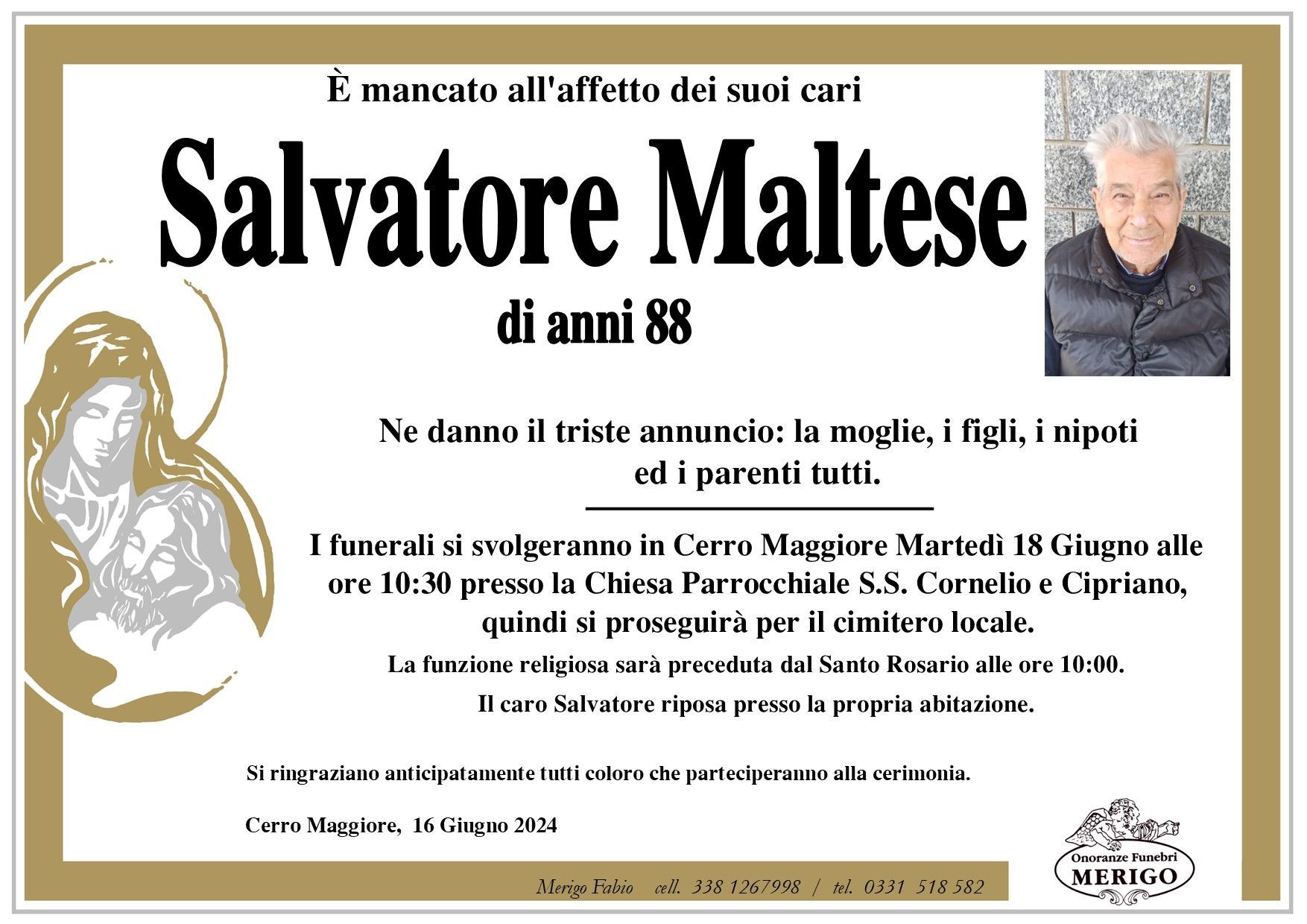 necrologio Salvatore Maltese
