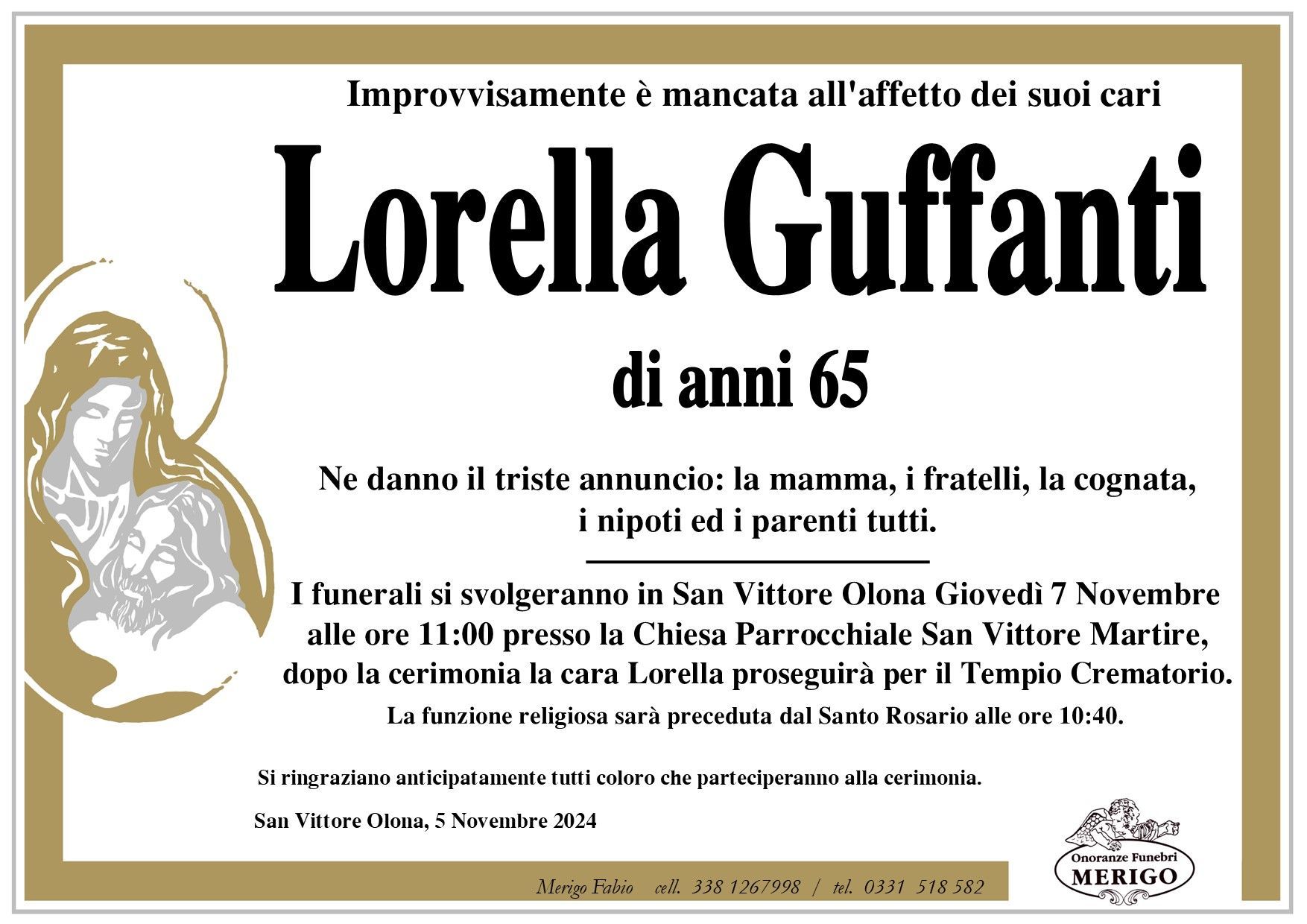 necrologio Lorella Guffanti