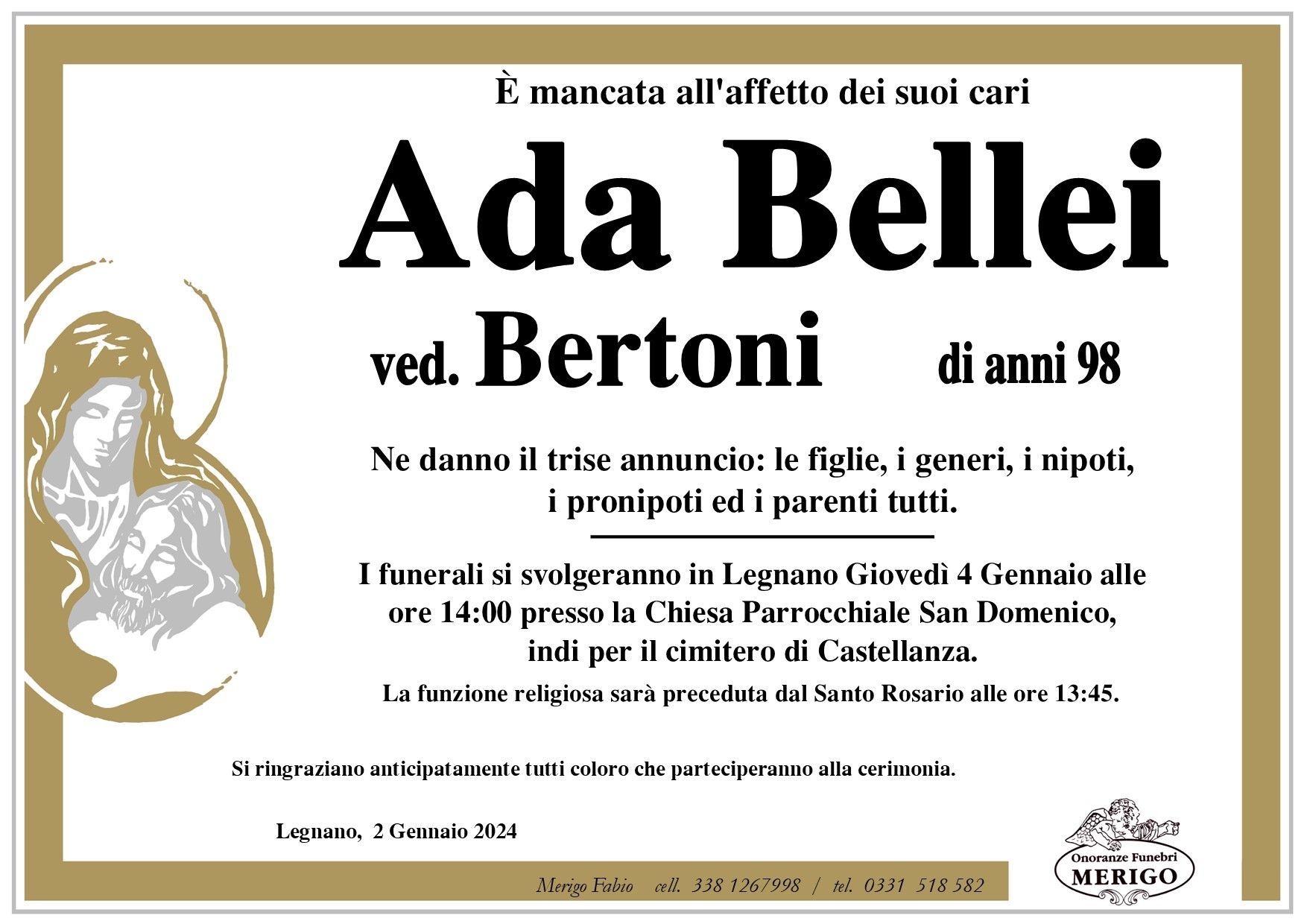 necrologio Ada Bellei