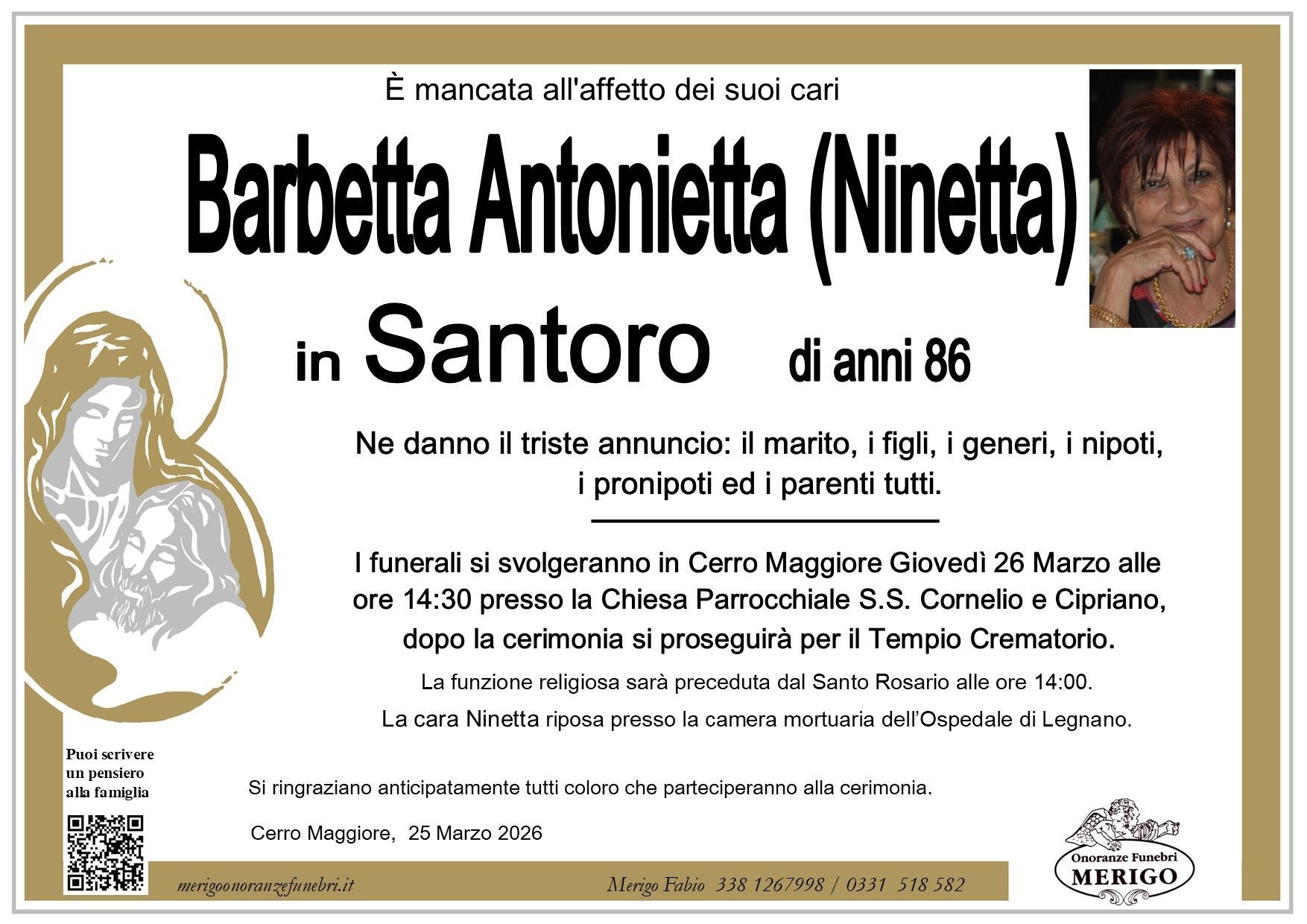 necrologio Barbetta Antonietta (Ninetta)
