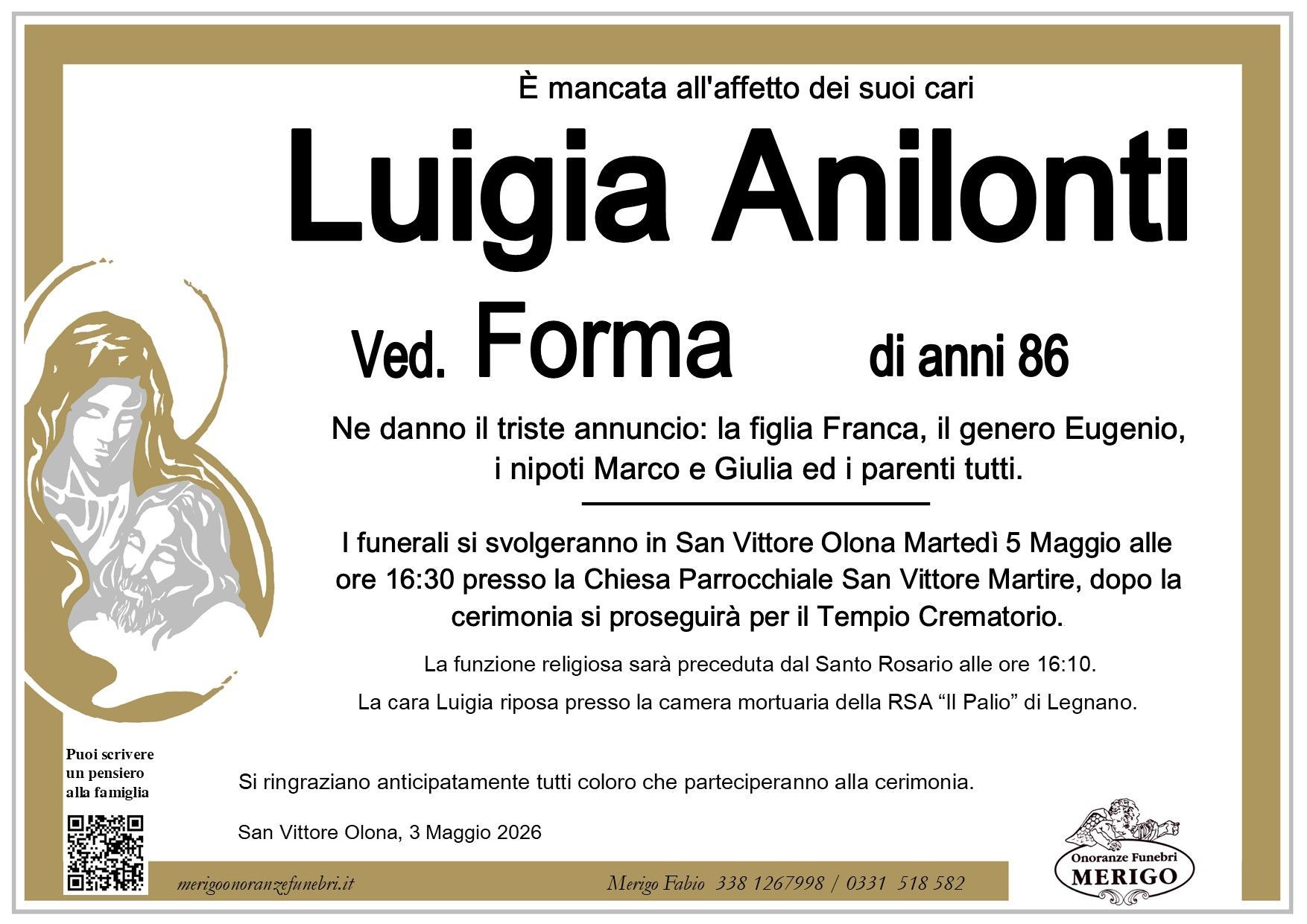 necrologio Luigia Anilonti ved. Forma