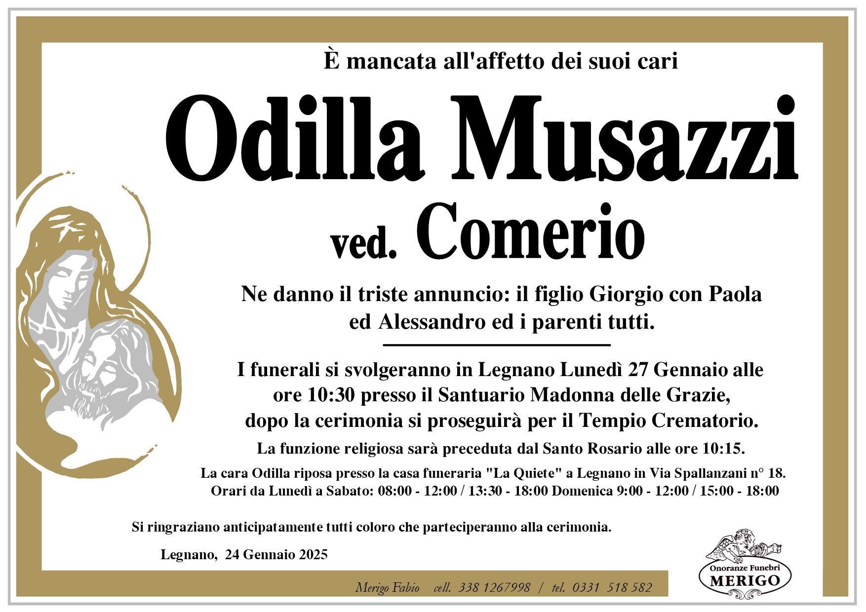 necrologio Odilla Musazzi ved. Comerio
