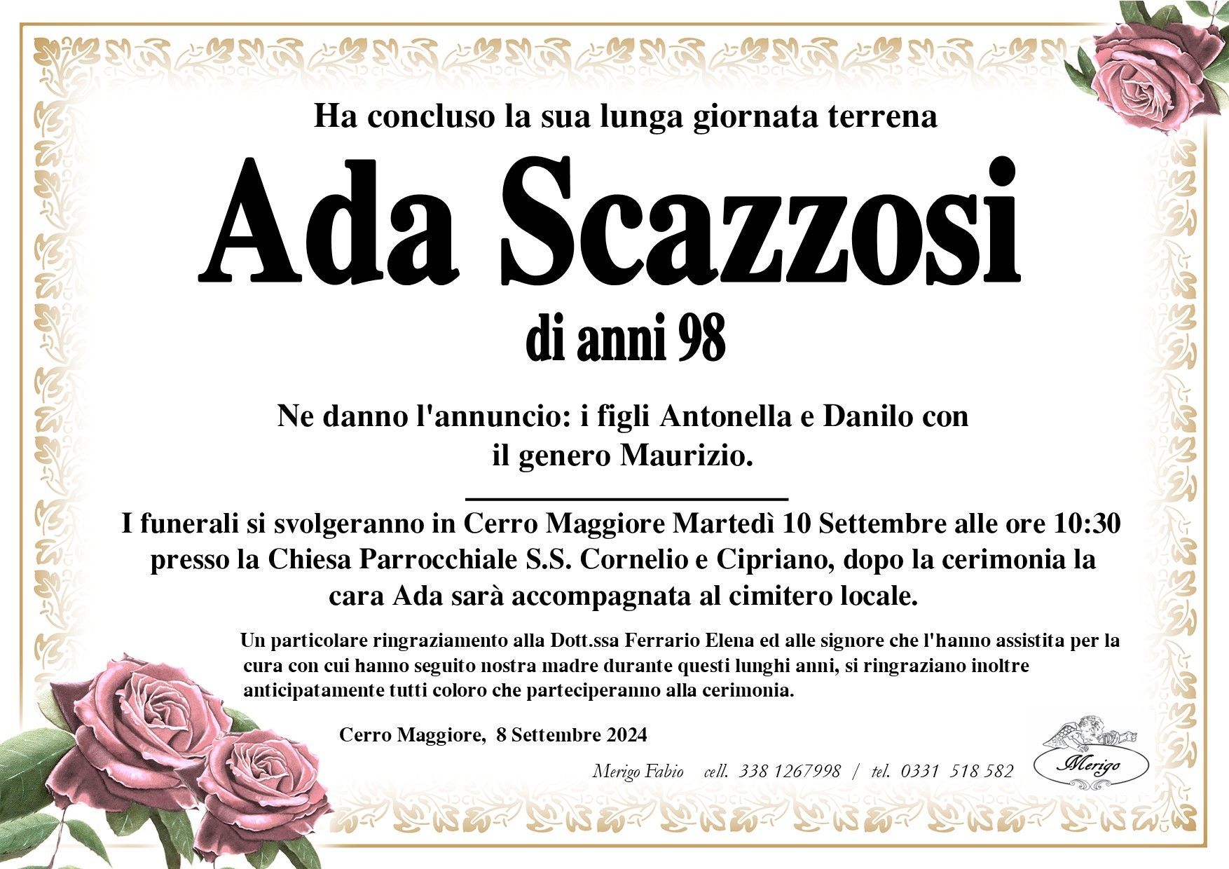 necrologio Ada Scazzosi