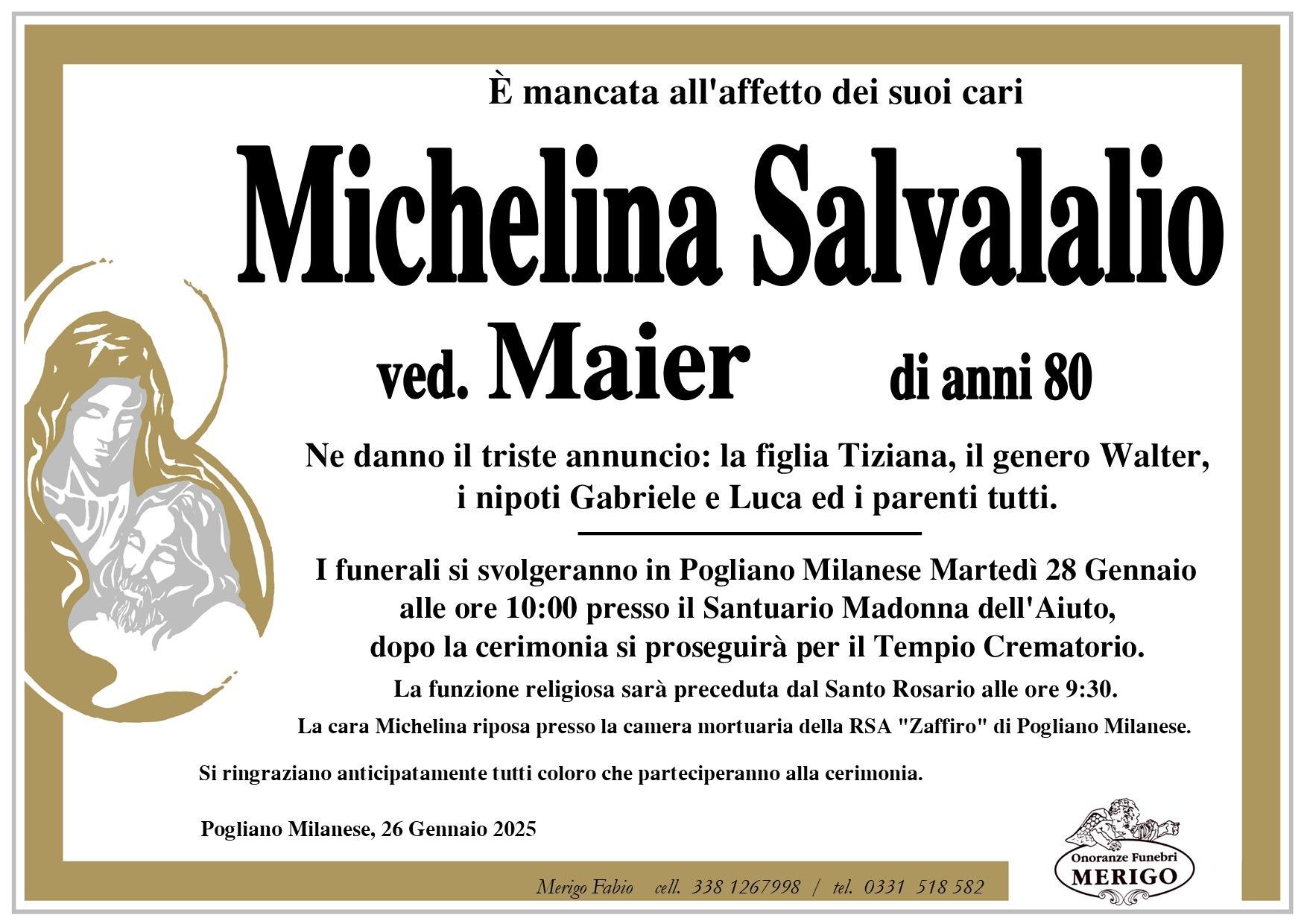 necrologio Michelina Salvalalio ved. Maier