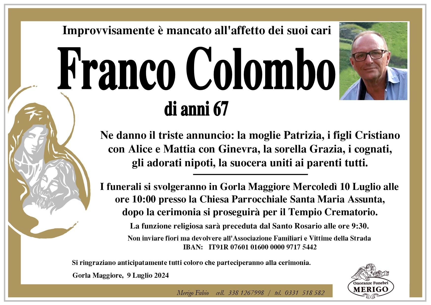 necrologio Franco Colombo