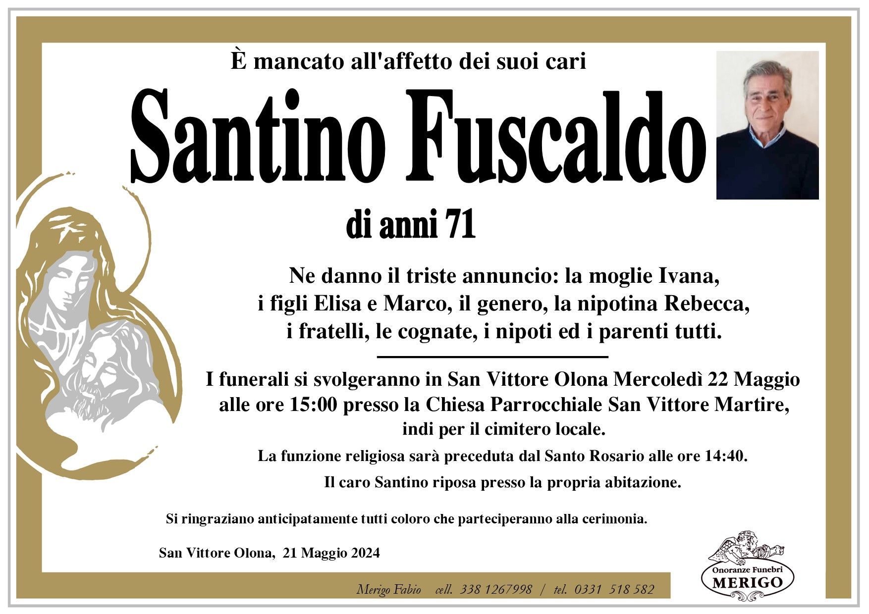 necrologio Santino Fuscaldo