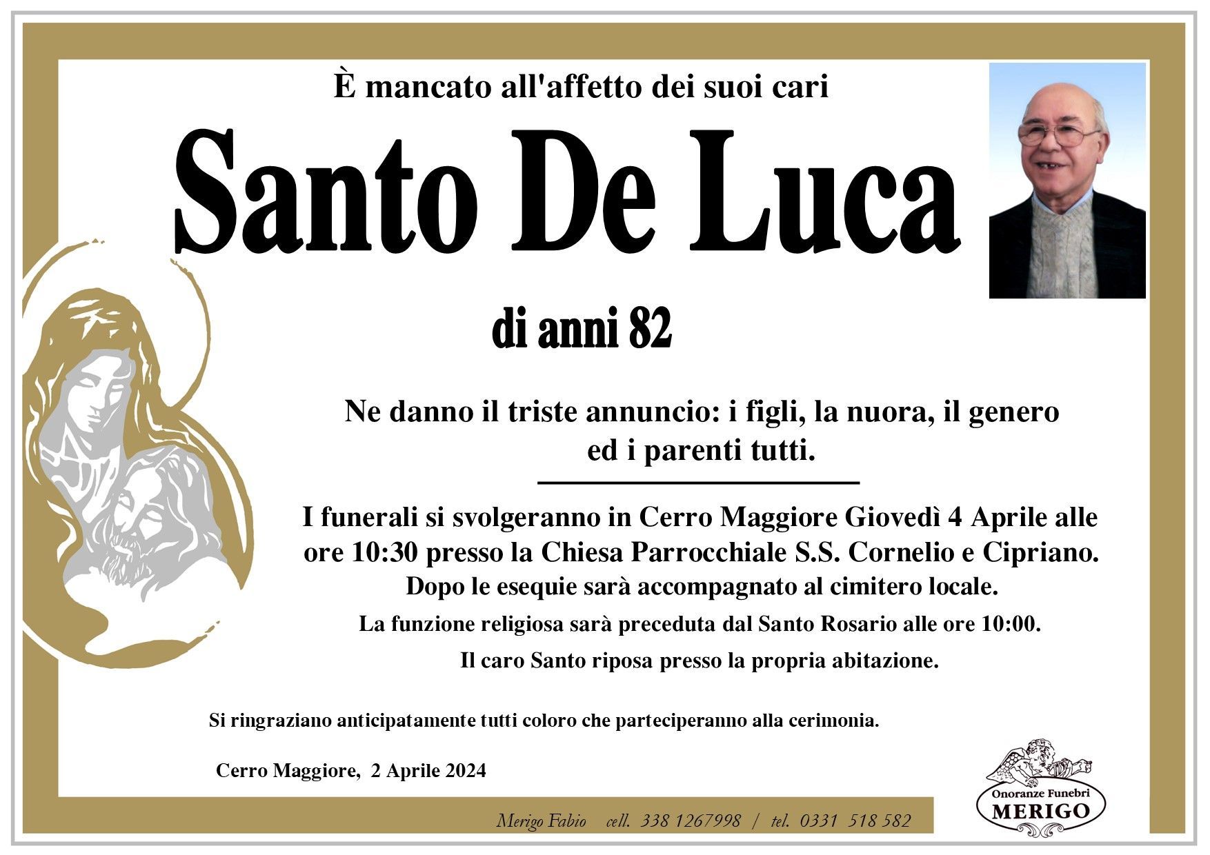 necrologio Santo De Luca