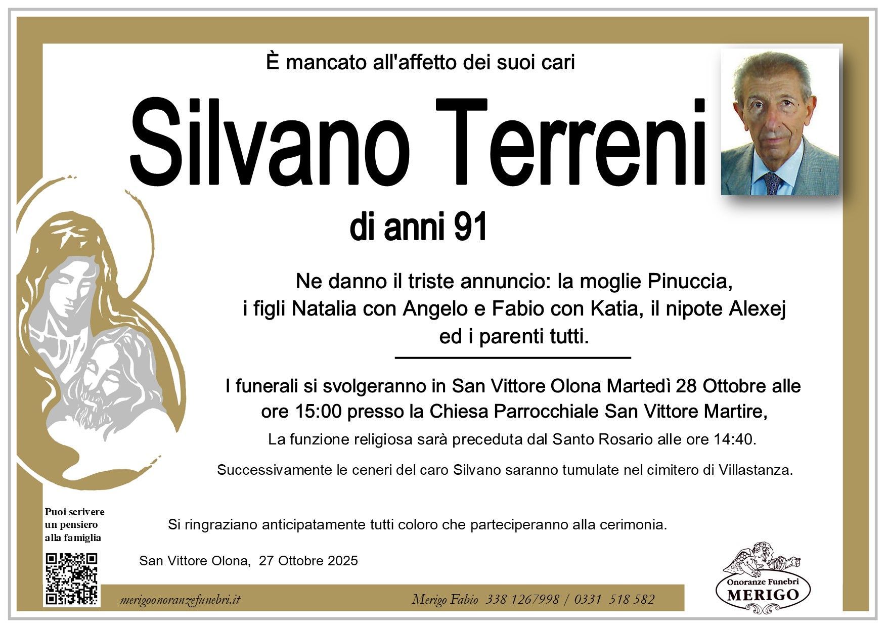 necrologio Silvano Terreni