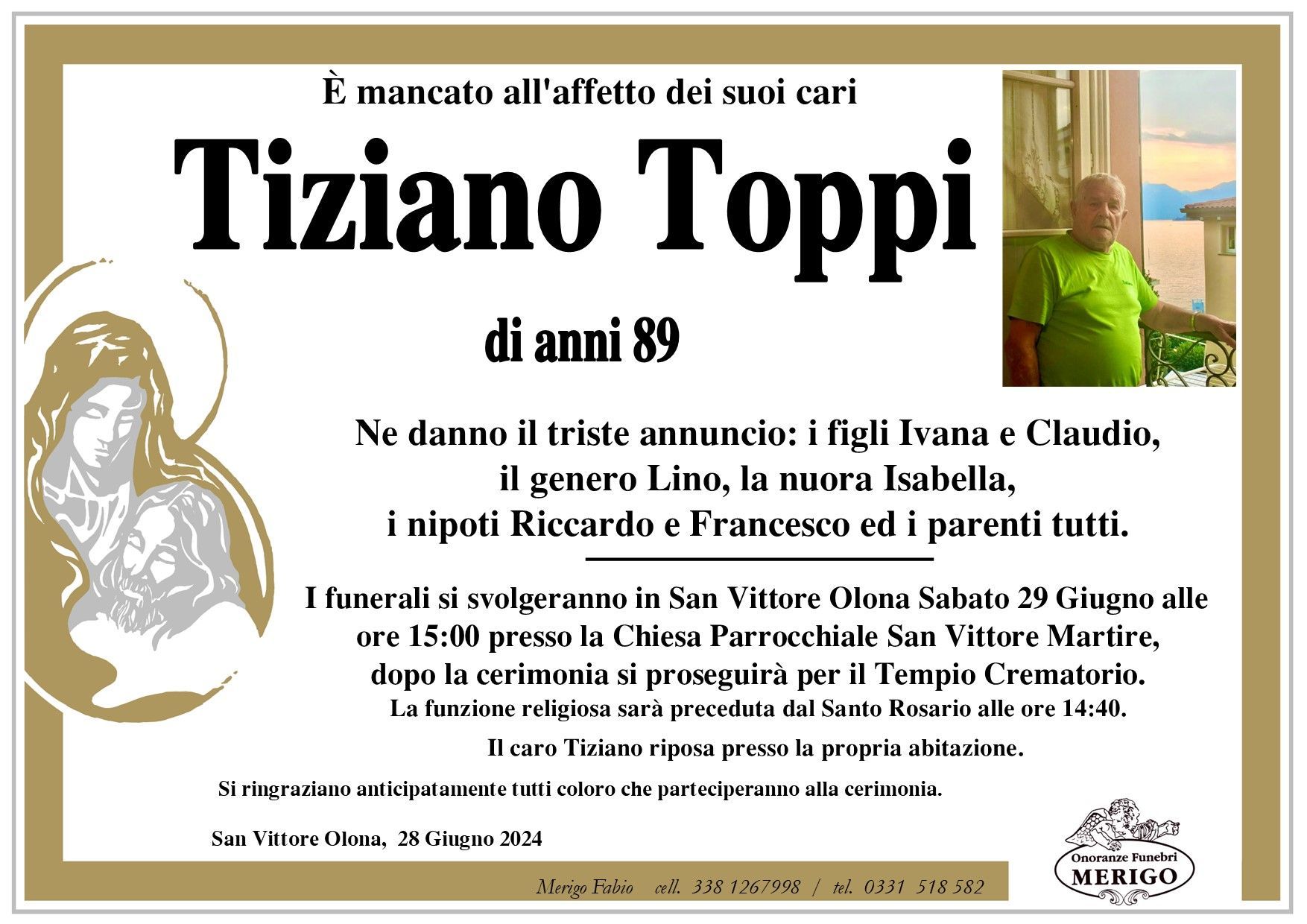 necrologio Tiziano Toppi