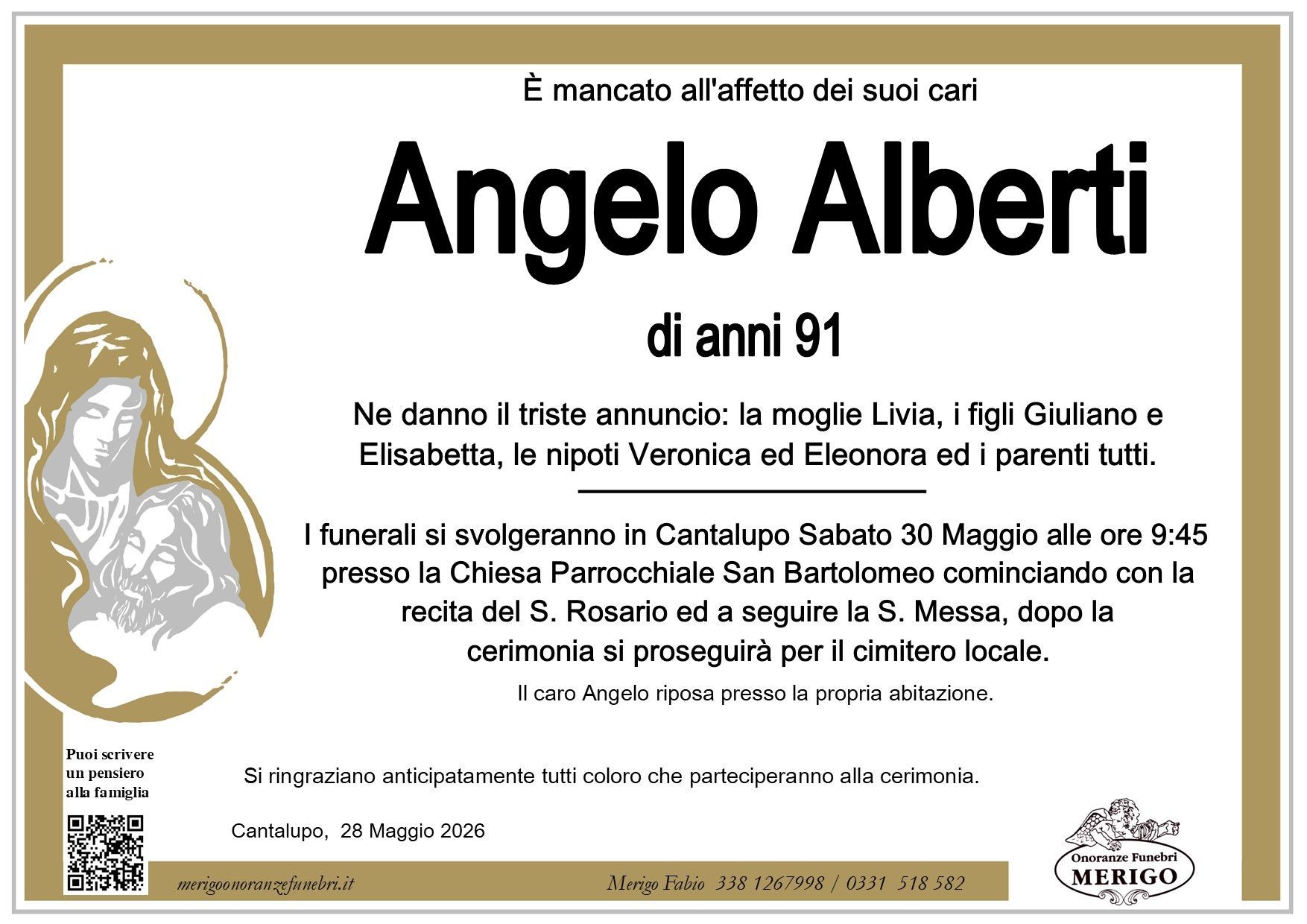 necrologio Angelo Alberti