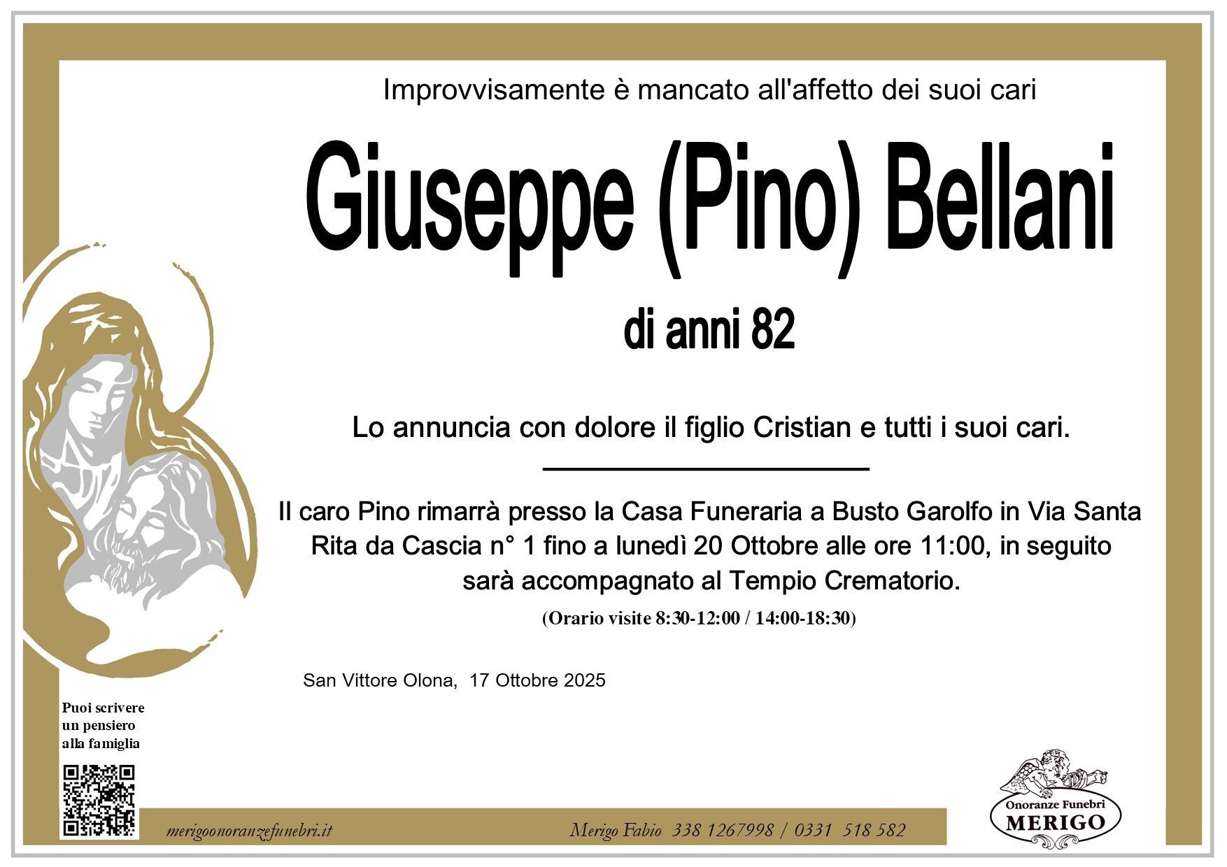 necrologio Giuseppe Bellani