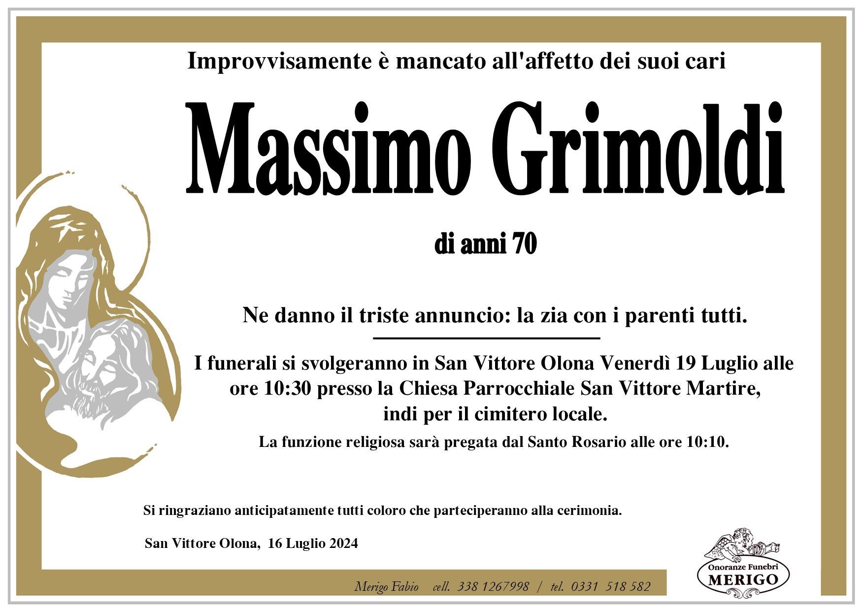 necrologio Massimo Grimoldi